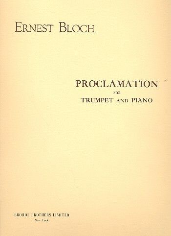 Bloch, E: Proclamation
