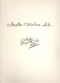 Muffat, G: Sonata violino solo