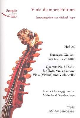 Giuliani, F G: Quartett D-Dur Nr.3 für Flöte, Viola d'amore,