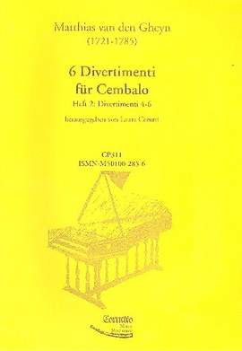 Matthias van den Gheyn, M v d: 6 Divertimenti Band 1 (Nr.4-6)