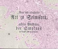 Lederer, J: Neue und erleichterte Art zu Solmisiren