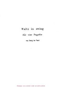 Voert, G T: Waltz in Swing