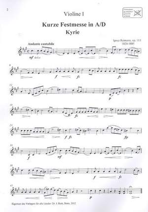 Reimann, I: Kurze Festmesse op.113