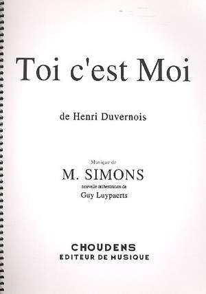 Duvernoy, C: Toi c'est moi edition chant