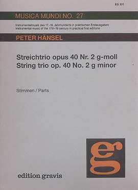 Haensel, P: Streichtrio G-moll Op.40,2
