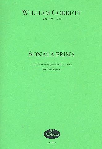 Corbett, W: Sonata prima für 2 Viole da gamba oder