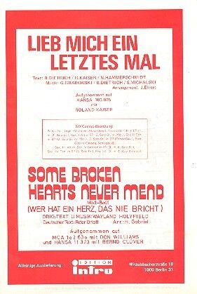 Grabowski, G: Lieb mich ein letztes Mal und Some broken Hearts