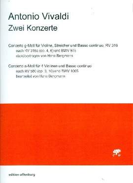 Vivaldi, A: Konzert g-Moll RV316 und Konzert a-Moll nach RV580 und BWV1065