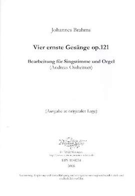Brahms, J: 4 ernste Gesänge op.121