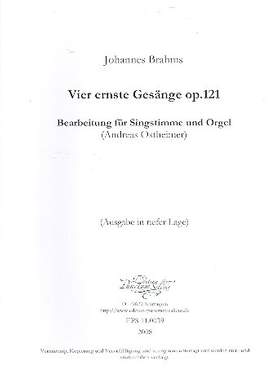 Brahms, J: 4 ernste Gesänge op.121