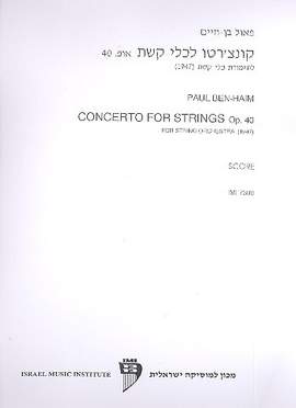 Ben-Haim, P: Concerto for Strings op.40