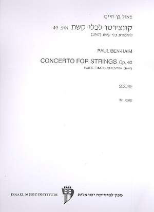 Ben-Haim, P: Concerto for Strings op.40