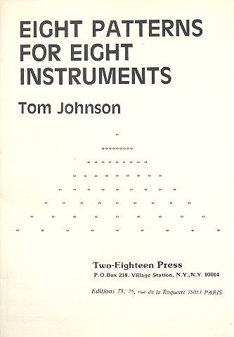 Johnson, T: 8 Patterns for 8 instruments
