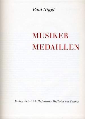 Niggl, P: Musikermedaillen Band 1