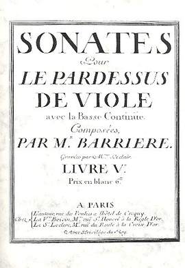 Barrière, J: Sonates op.5